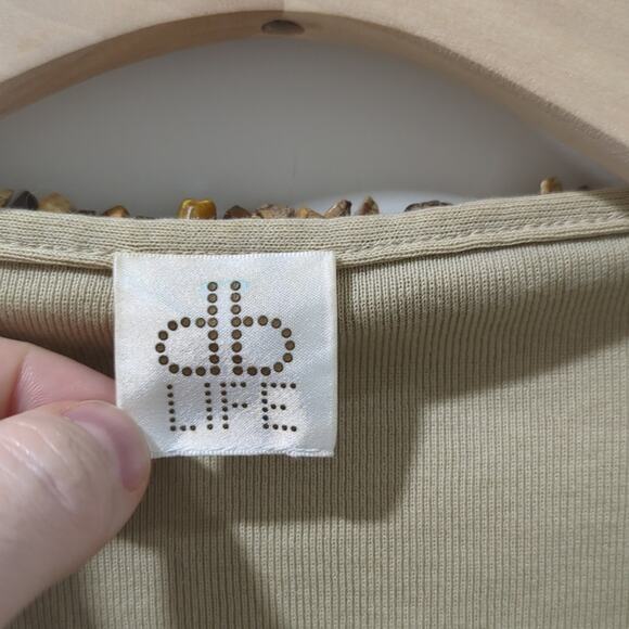 DB Life Dana Buchman Ombre Stone V-Neck 3/4 Sleeve Sweater Top Brown Wmns Sz M - Picture 8 of 8